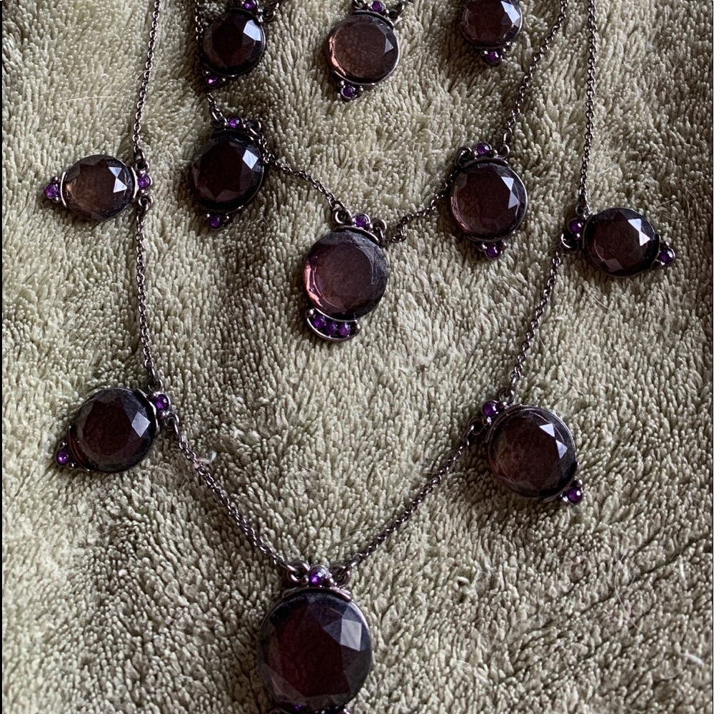 Purple 3 layered necklace